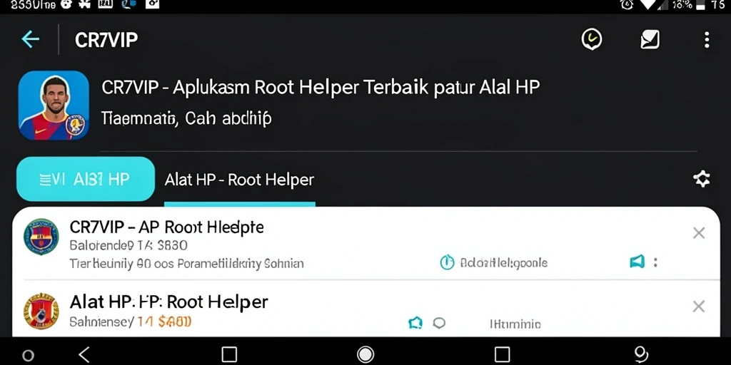 Tampilan antarmuka aplikasi CR7VIP yang user-friendly dan fungsional.