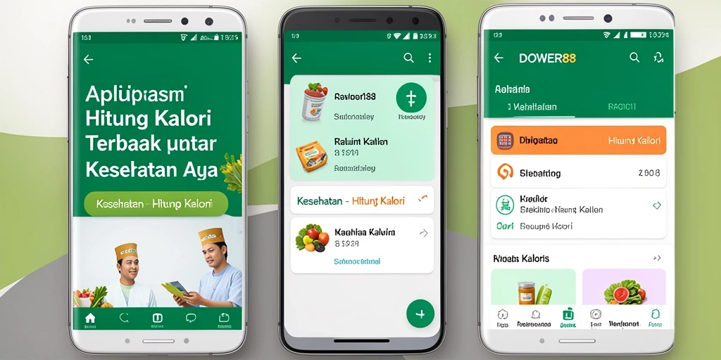 Tampilan antarmuka pengguna DOWER88 untuk menghitung kalori harian.