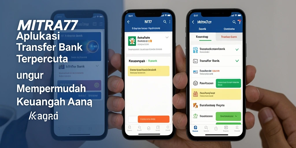 Tampilan antarmuka utama MITRA77 dengan fitur Transfer Bank yang mudah diakses.