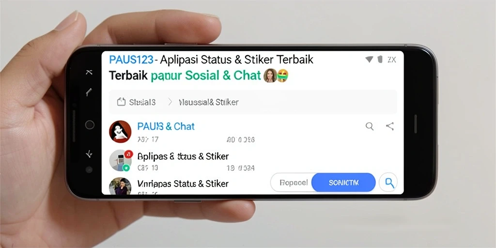Antarmuka PAUS123 yang menarik dan fungsional untuk Status & Stiker.