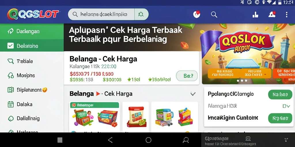 Tampilan antarmuka aplikasi Cek Harga QQSLOT yang user-friendly.