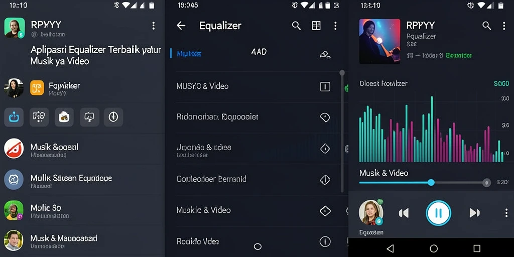Tampilan antarmuka aplikasi Equalizer RPYYY yang menarik dan fungsional.