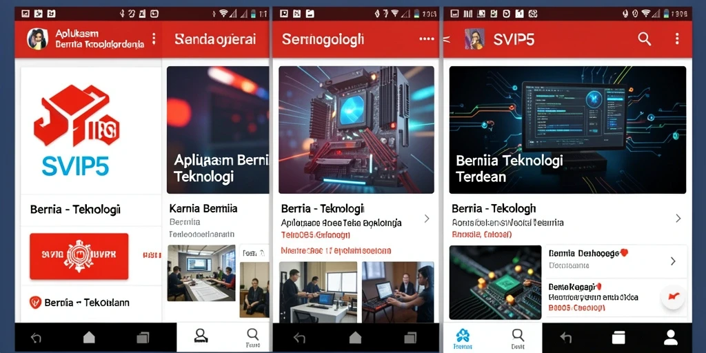 Antarmuka SVIP5 dengan tampilan berita teknologi yang menarik.